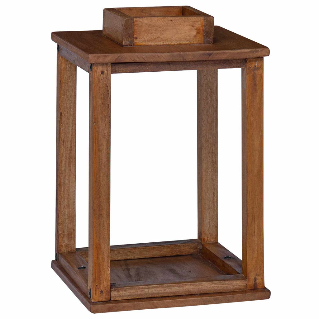 vidaXL Laterne 3 pcs Natur Mahagoni Holz