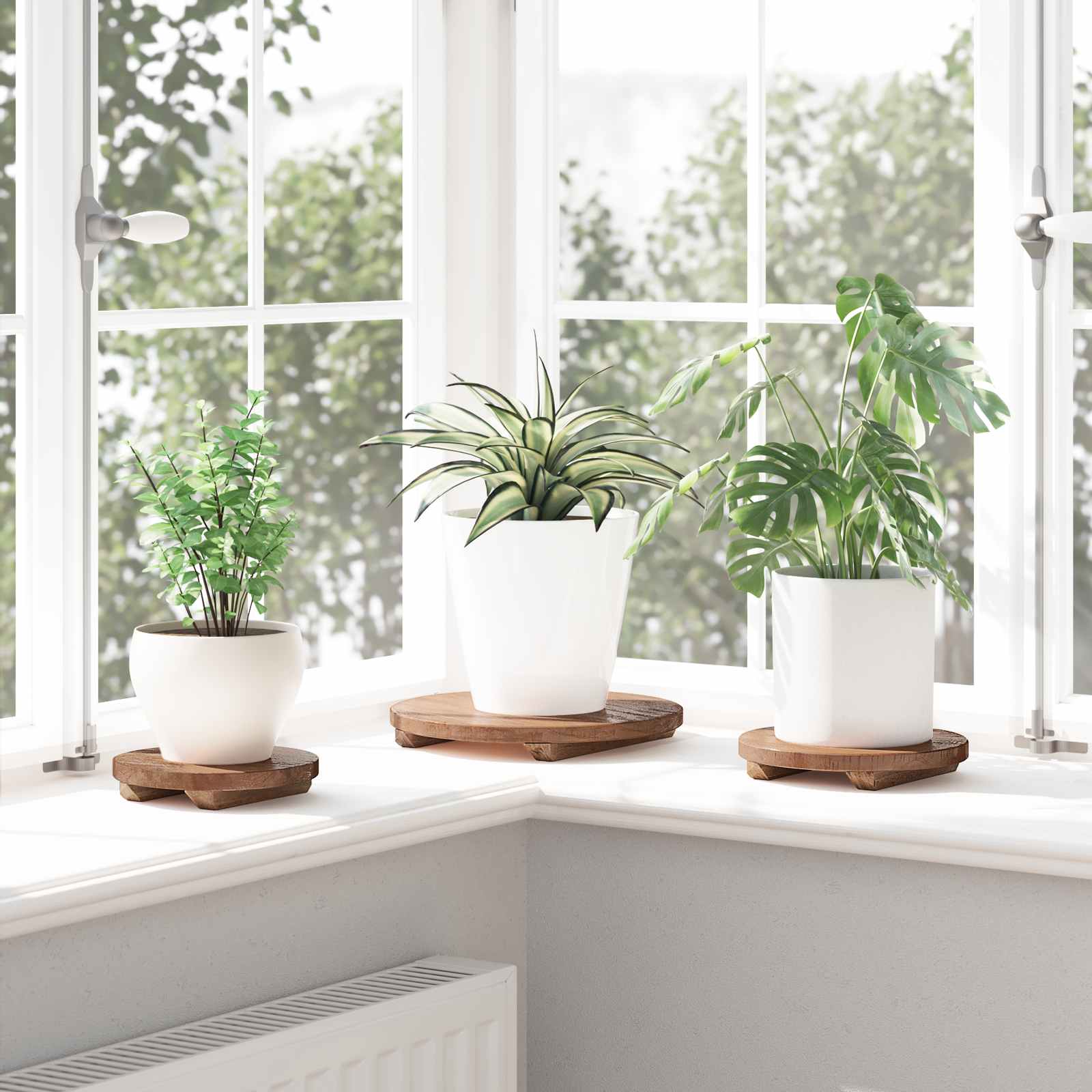 vidaXL Pflanzenhocker 3 pcs Braun Mahagoni Holz