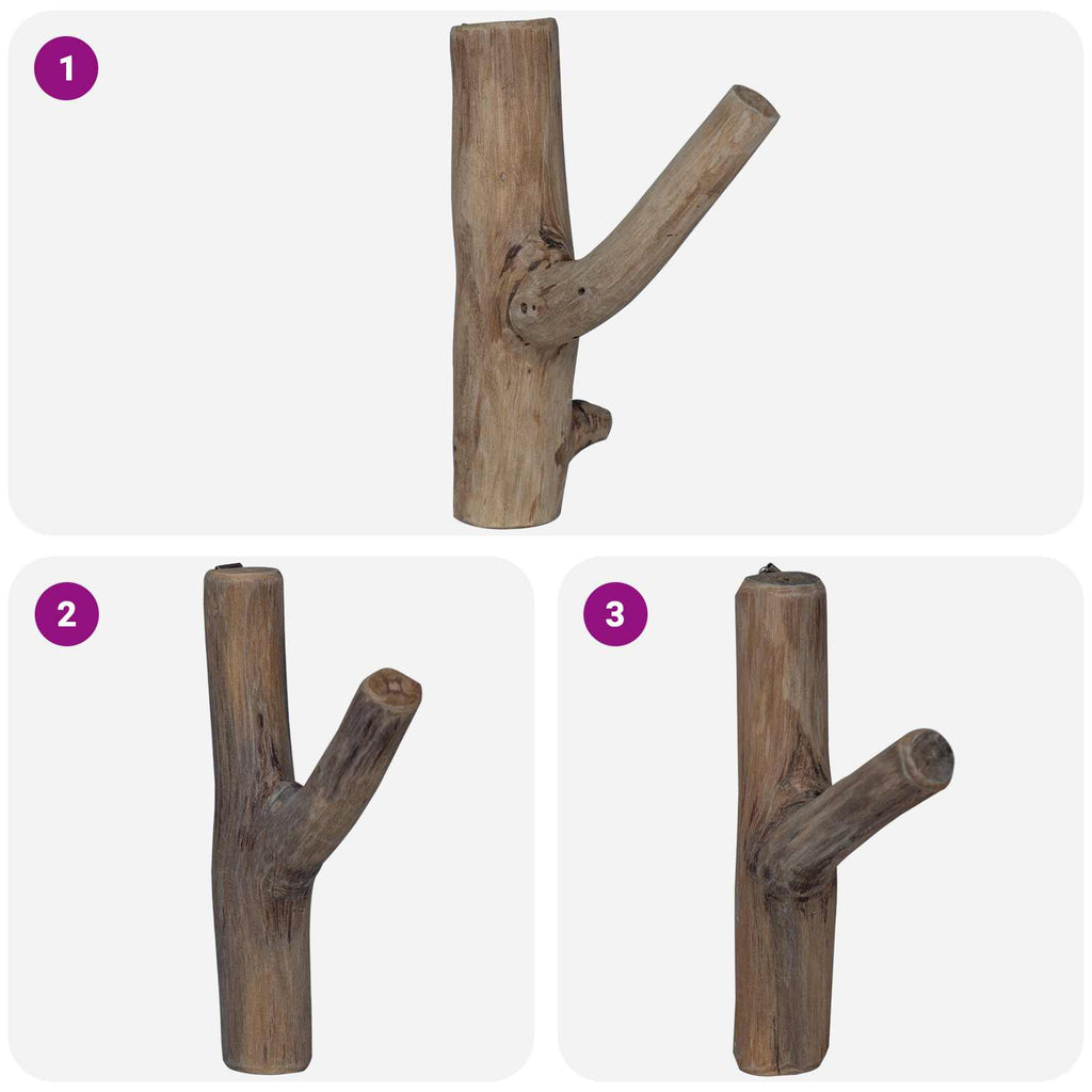 vidaXL Haken Braun 4 x 4 x 14 cm Massives upgecyceltes Holz
