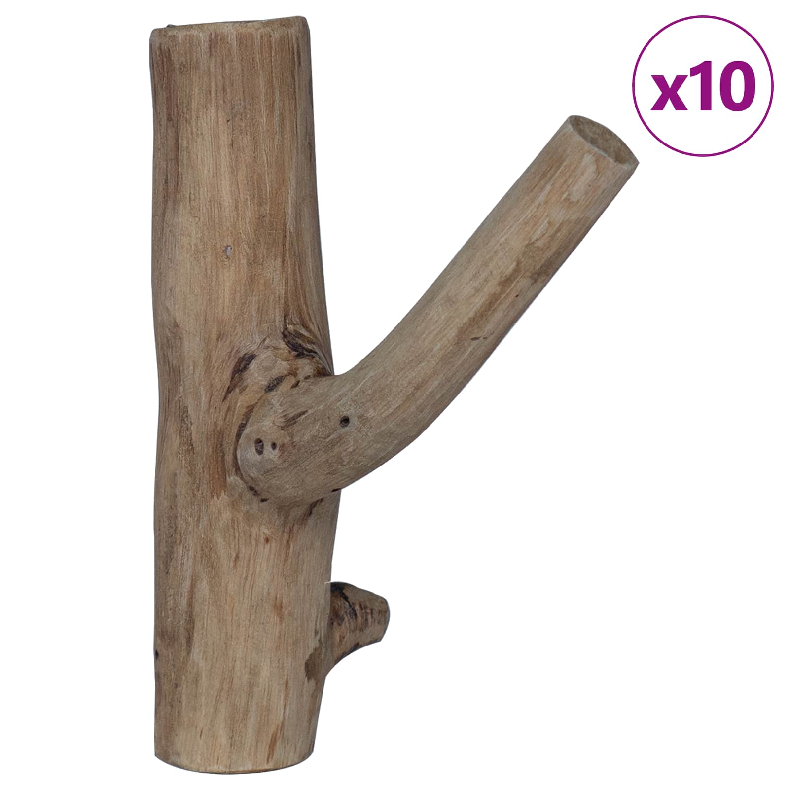 vidaXL Haken Braun 4 x 4 x 14 cm Massives upgecyceltes Holz