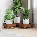 vidaXL Pflanzenständer 3 pcs Braun Mahagoni Holz