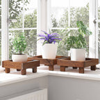 vidaXL Pflanzenständer 3 pcs Braun Mahagoni Holz