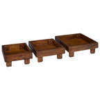 vidaXL Pflanzenständer 3 pcs Braun Mahagoni Holz