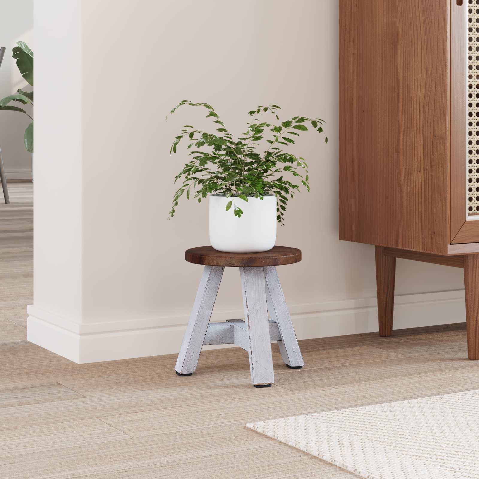 vidaXL Hocker Natur 22 x 22 x 24 cm Mahagoni Holz