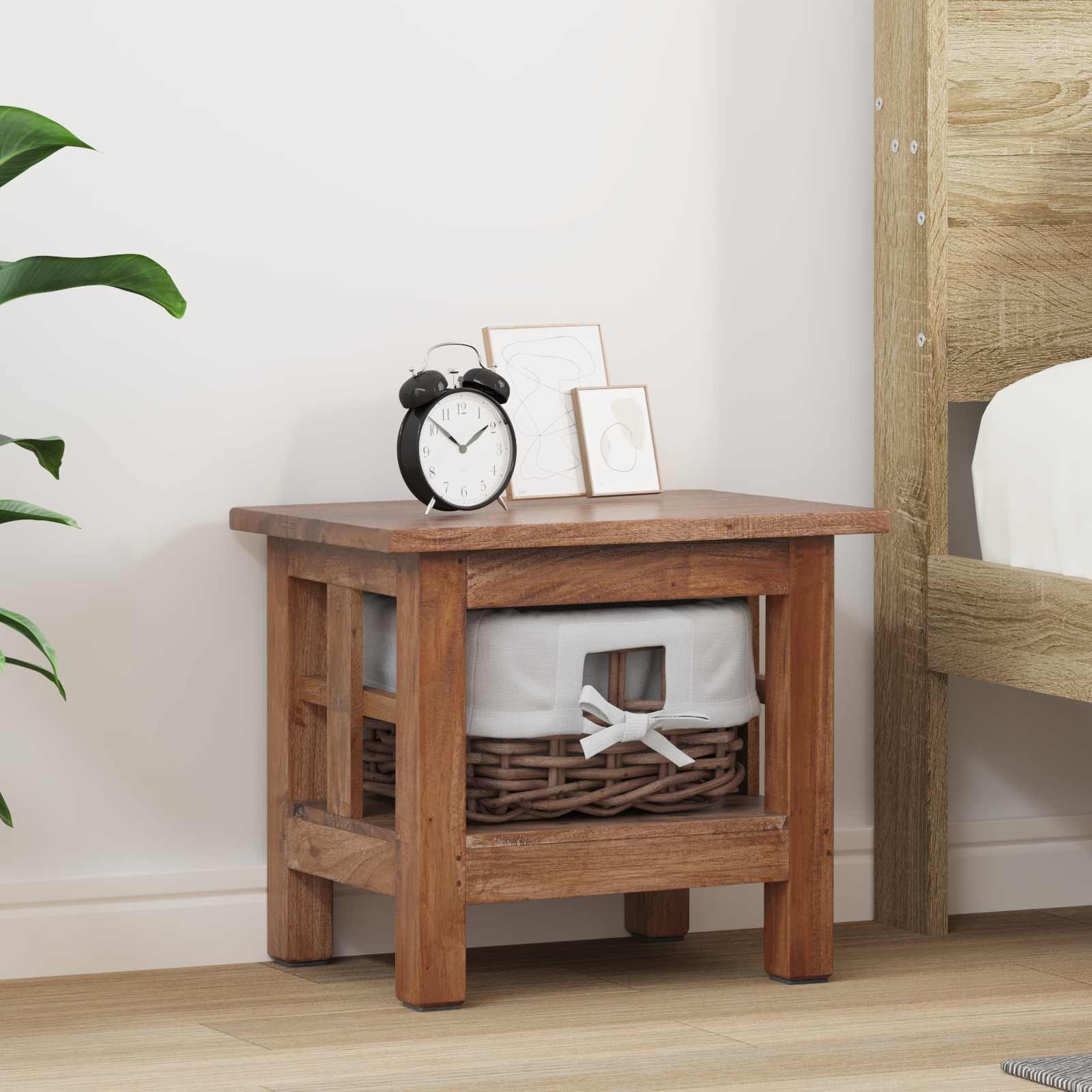 vidaXL Beistelltisch Braun 38 x 28 x 35 cm Massivholz Mahagoni