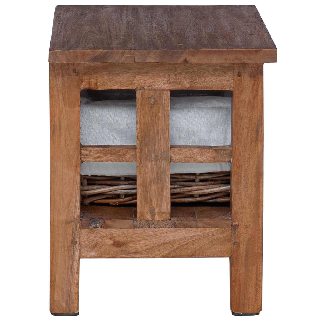 vidaXL Beistelltisch Braun 38 x 28 x 35 cm Massivholz Mahagoni
