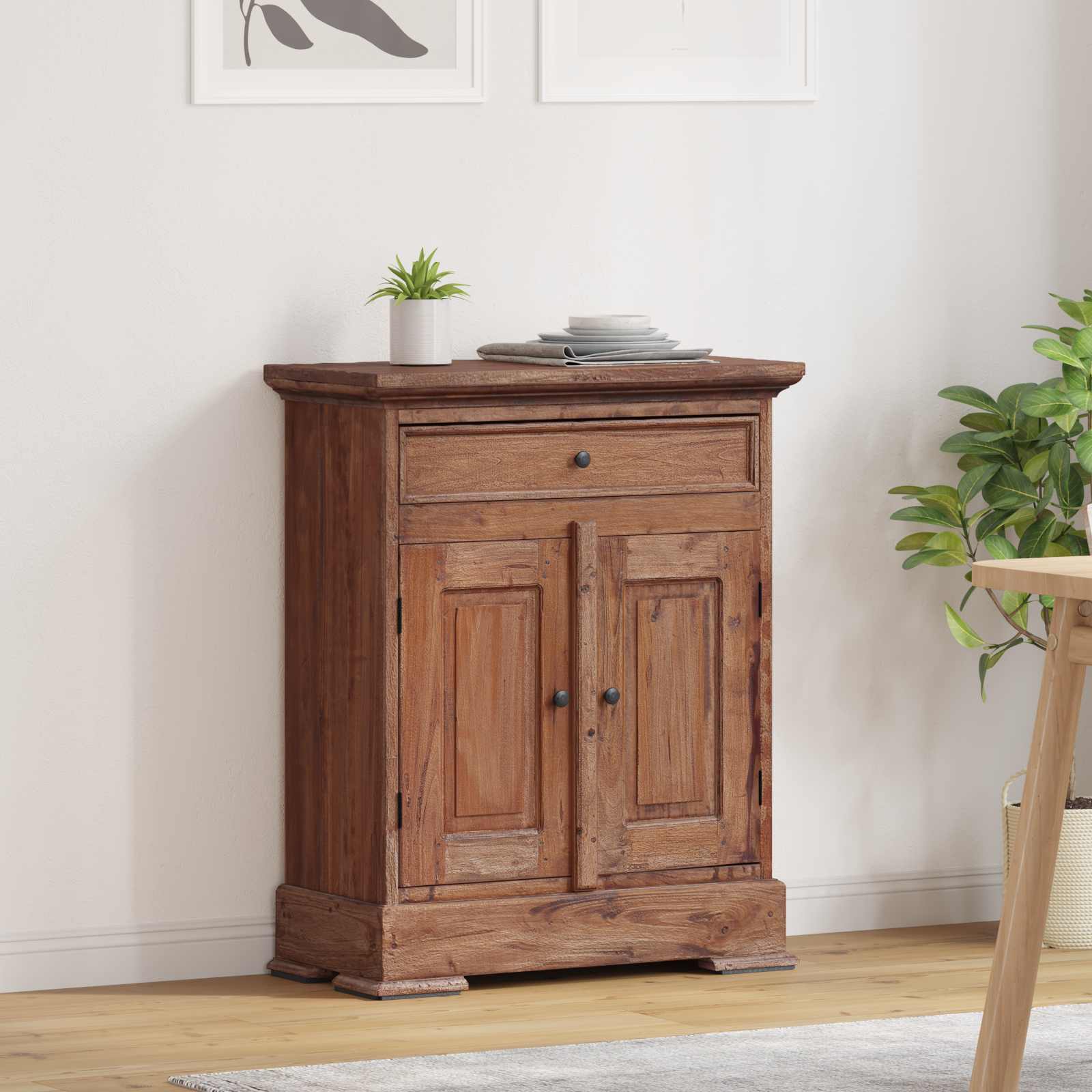 vidaXL Aufbewahrungsschrank 63 x 30 x 79 cm Massives Mahagoni Holz