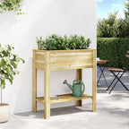 vidaXL Hoher Pflanzer mit Regal Braun 85,5 x 46,5 x 96 cm