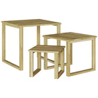 vidaXL Tisch 3 pcs Natur Imprägniertes Kiefernholz