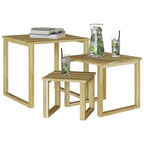 vidaXL Tisch 3 pcs Natur Imprägniertes Kiefernholz