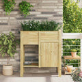 vidaXL Hoher Pflanzer mit Regal Braun Imprägniertes Kiefernholz