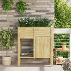 vidaXL Hoher Pflanzer mit Regal Braun Imprägniertes Kiefernholz