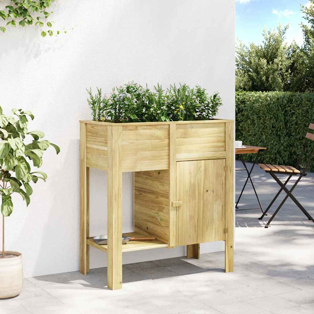 vidaXL Hoher Pflanzer mit Regal Braun Imprägniertes Kiefernholz