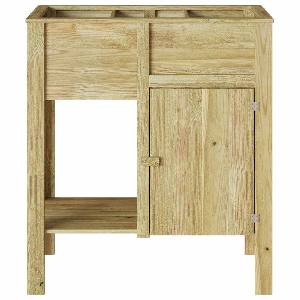 vidaXL Hoher Pflanzer mit Regal Braun Imprägniertes Kiefernholz