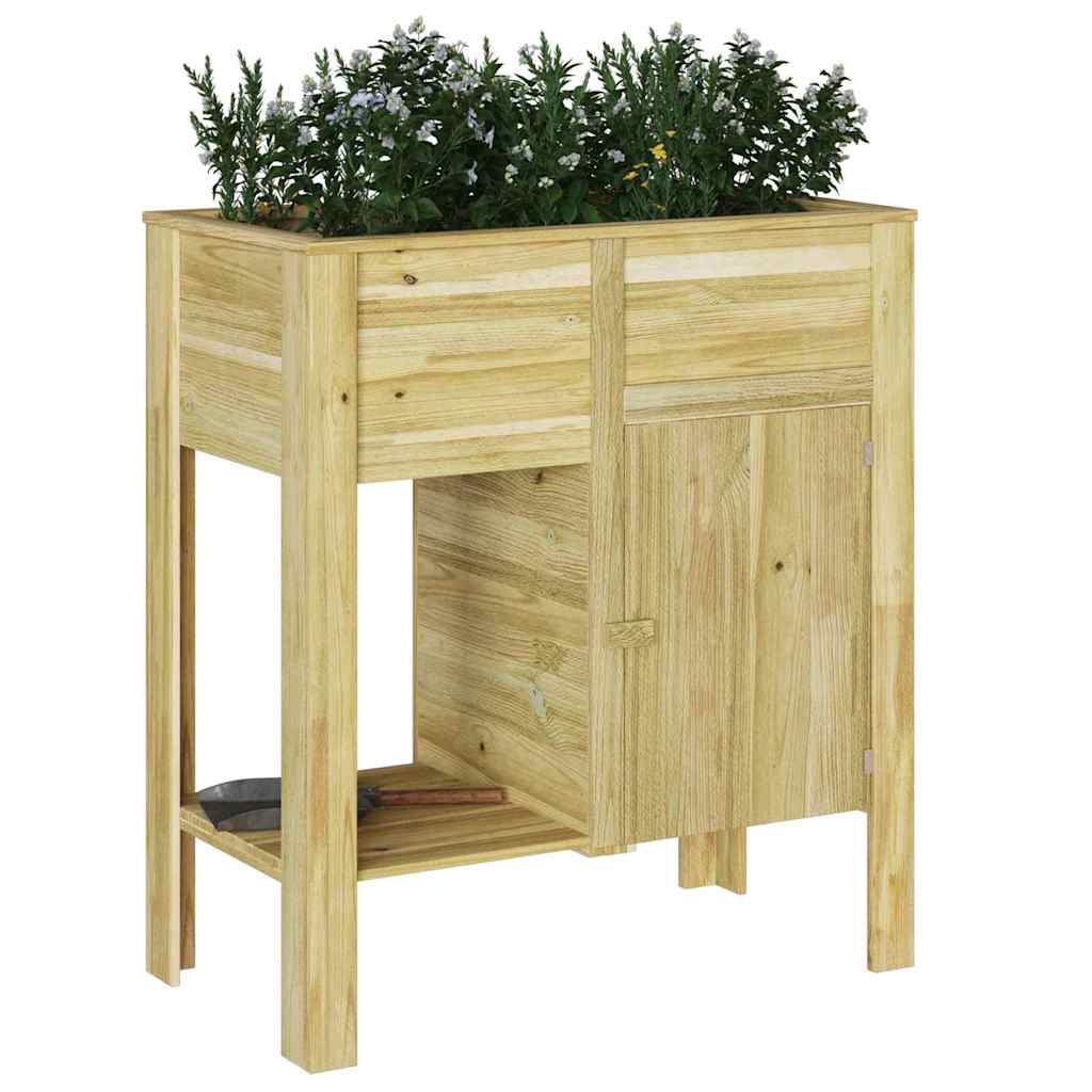 vidaXL Hoher Pflanzer mit Regal Braun Imprägniertes Kiefernholz