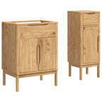 vidaXL Badezimmermöbel-Set FLORO 2 pcs Wachsbraun Massivholz Kiefer