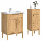 vidaXL Badezimmermöbel-Set FLORO 2 pcs Wachsbraun Massivholz Kiefer