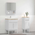 vidaXL Badezimmermöbel-Set mit Tür FLORO 2 pcs Weiß Massivholz Kiefer