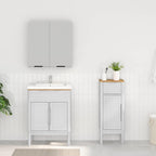 vidaXL Badezimmermöbel-Set mit Tür FLORO 2 pcs Weiß Massivholz Kiefer