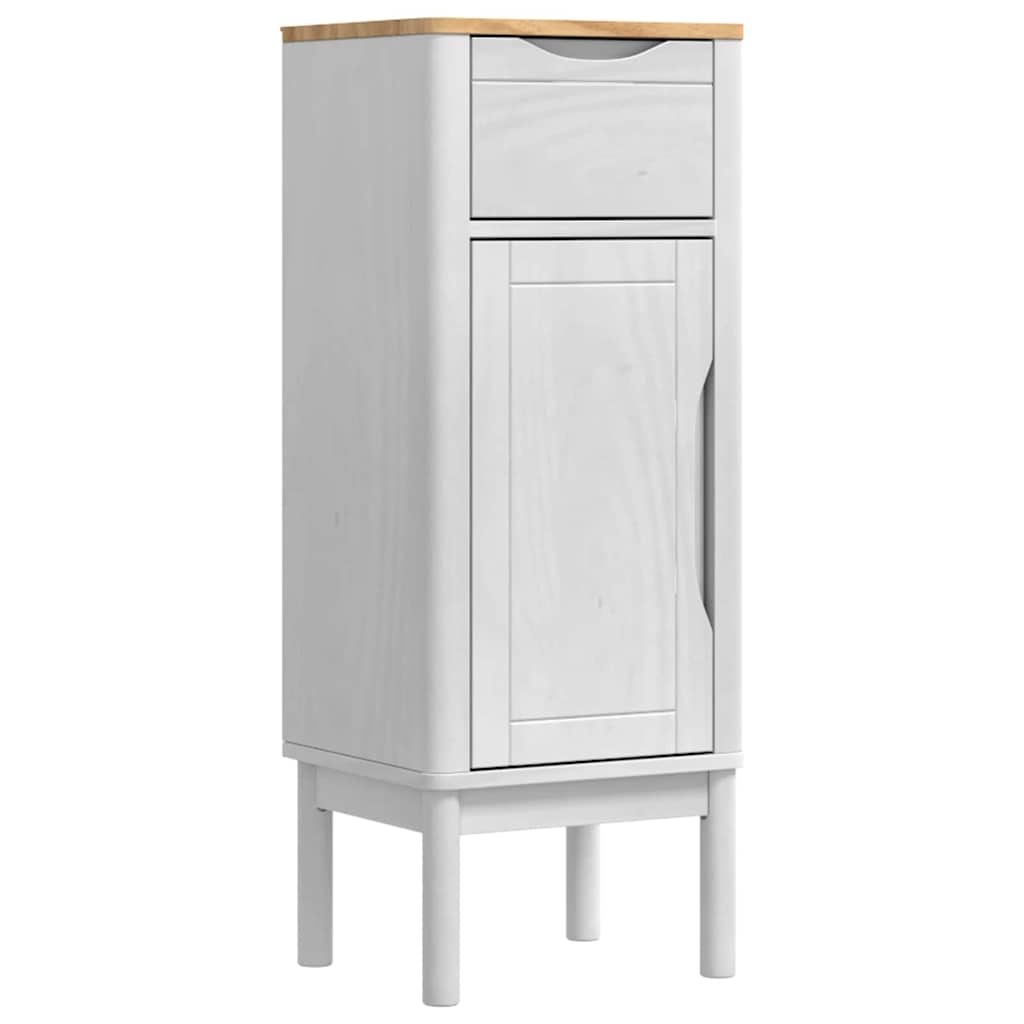 vidaXL Badezimmermöbel-Set mit Tür FLORO 2 pcs Weiß Massivholz Kiefer