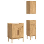 vidaXL Badezimmermöbel-Set FLORO 3 pcs Wachsbraun Massivholz Kiefer