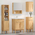 vidaXL Badezimmermöbel-Set FLORO 4 pcs Wachsbraun Massivholz Kiefer
