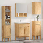vidaXL Badezimmermöbel-Set FLORO 4 pcs Wachsbraun Massivholz Kiefer