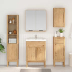 vidaXL Badezimmermöbel-Set FLORO 4 pcs Wachsbraun Massivholz Kiefer