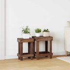 vidaXL Pflanzenständer 2 pcs Braun 70 x 11 x 27 cm Mahagoni Holz