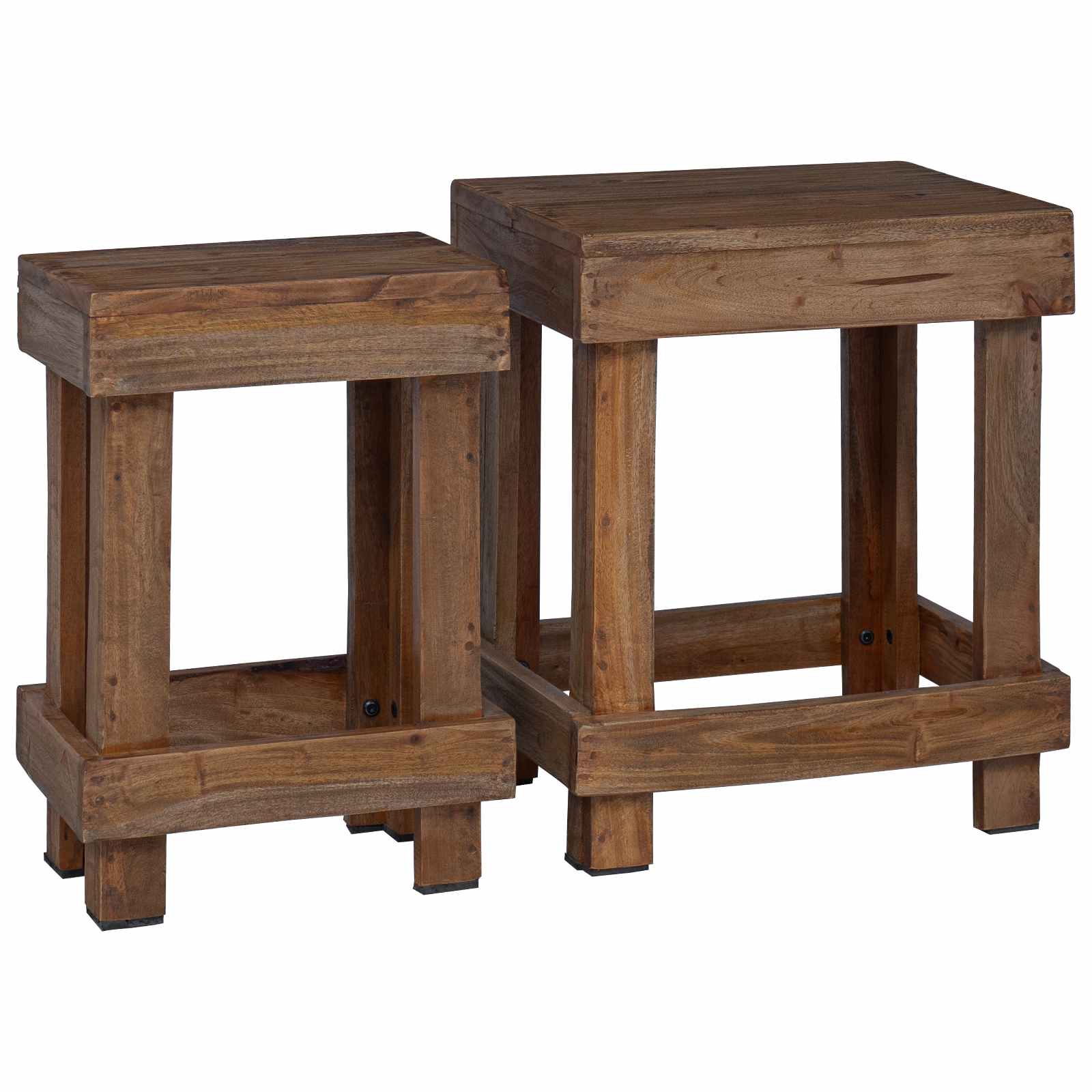 vidaXL Pflanzenständer 2 pcs Braun 70 x 11 x 27 cm Mahagoni Holz