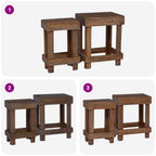vidaXL Pflanzenständer 2 pcs Braun 70 x 11 x 27 cm Mahagoni Holz