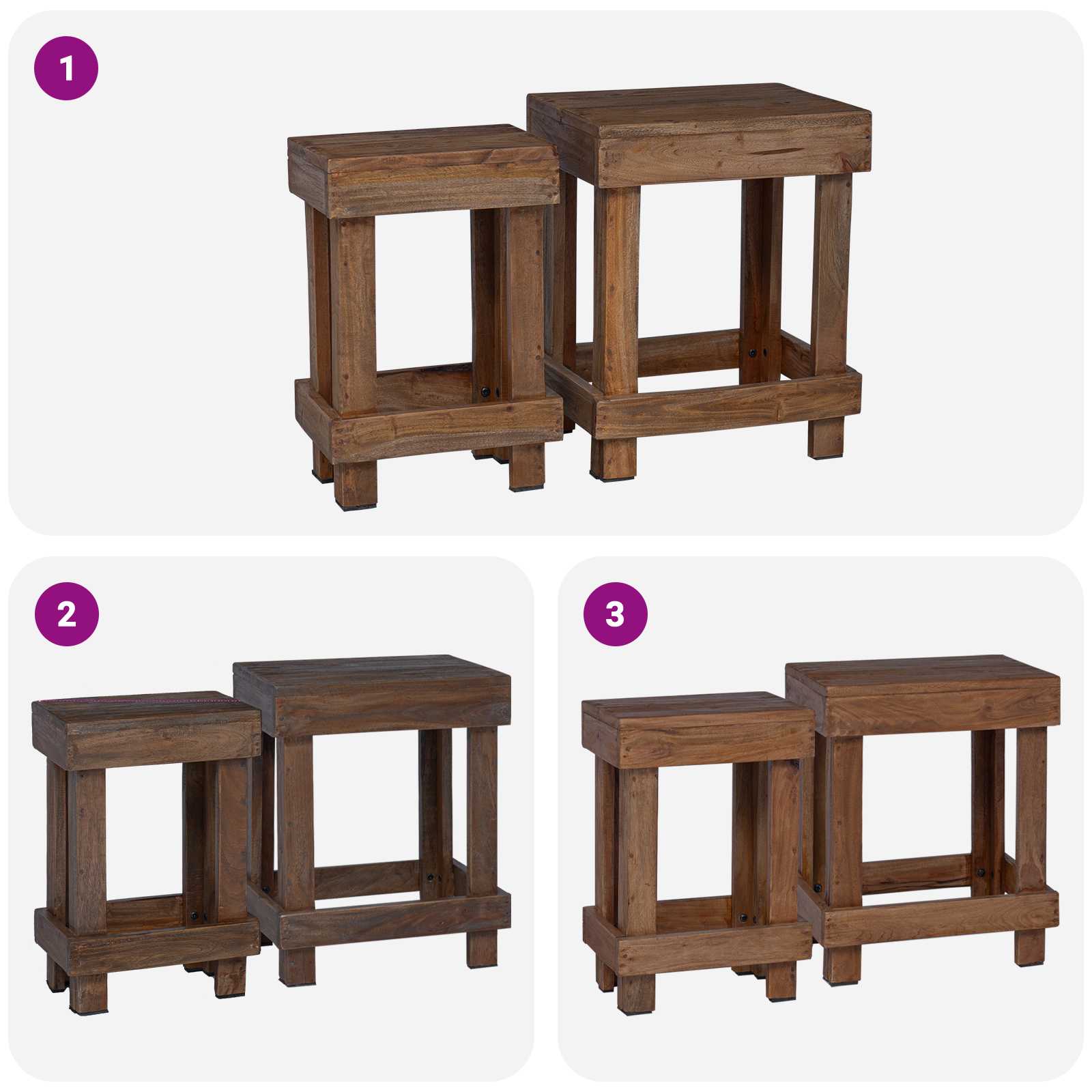 vidaXL Pflanzenständer 2 pcs Braun 70 x 11 x 27 cm Mahagoni Holz
