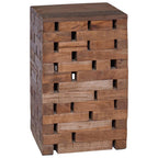 vidaXL Hocker Natur 29 x 29 x 48 cm Massivholz Altholz