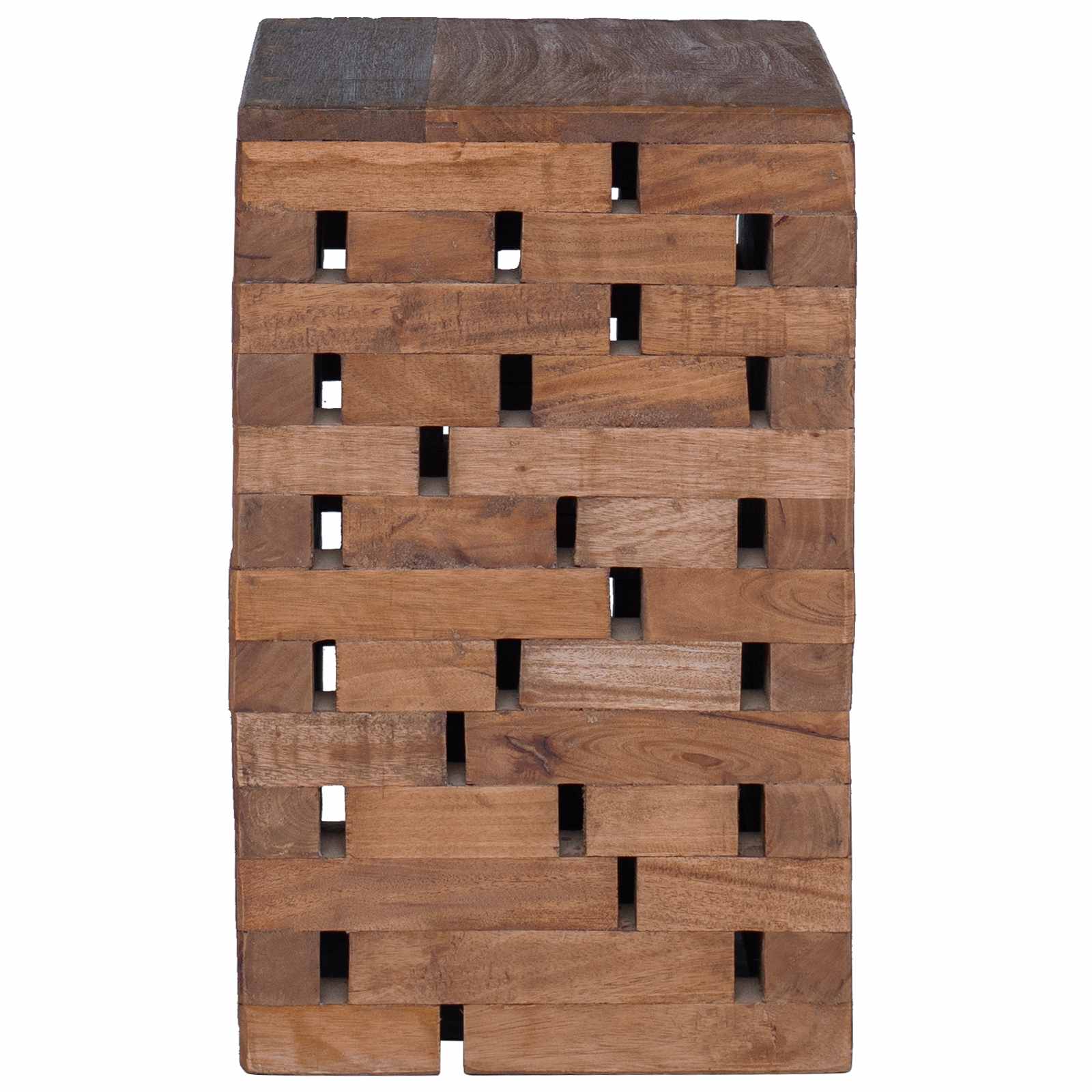 vidaXL Hocker Natur 29 x 29 x 48 cm Massivholz Altholz