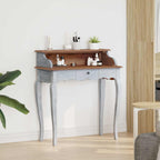 vidaXL Schreibtisch Braun und Weiß 80 x 40 x 92 cm Massivholz Mahagoni