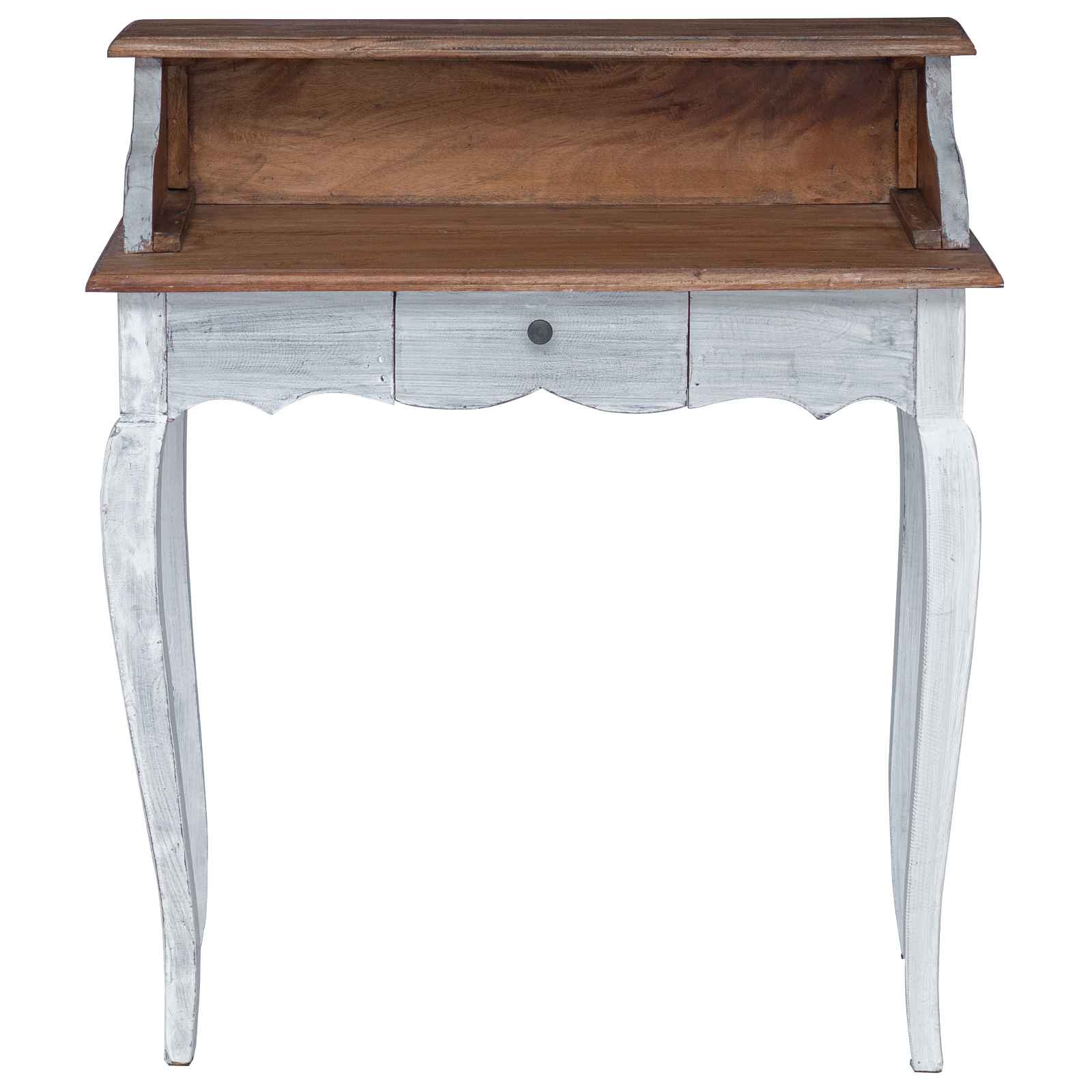 vidaXL Schreibtisch Braun und Weiß 80 x 40 x 92 cm Massivholz Mahagoni