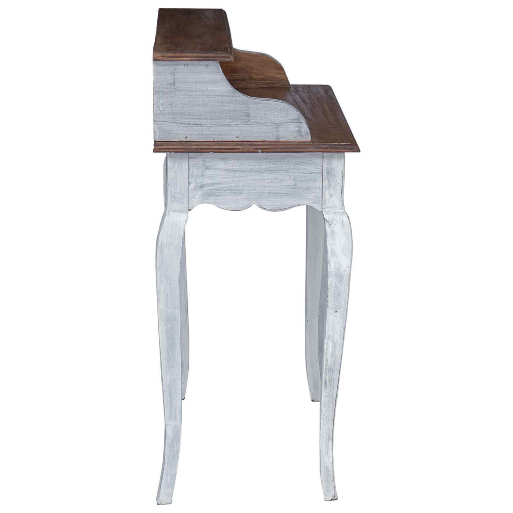 vidaXL Schreibtisch Braun und Weiß 80 x 40 x 92 cm Massivholz Mahagoni