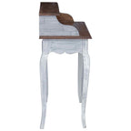 vidaXL Schreibtisch Braun und Weiß 80 x 40 x 92 cm Massivholz Mahagoni