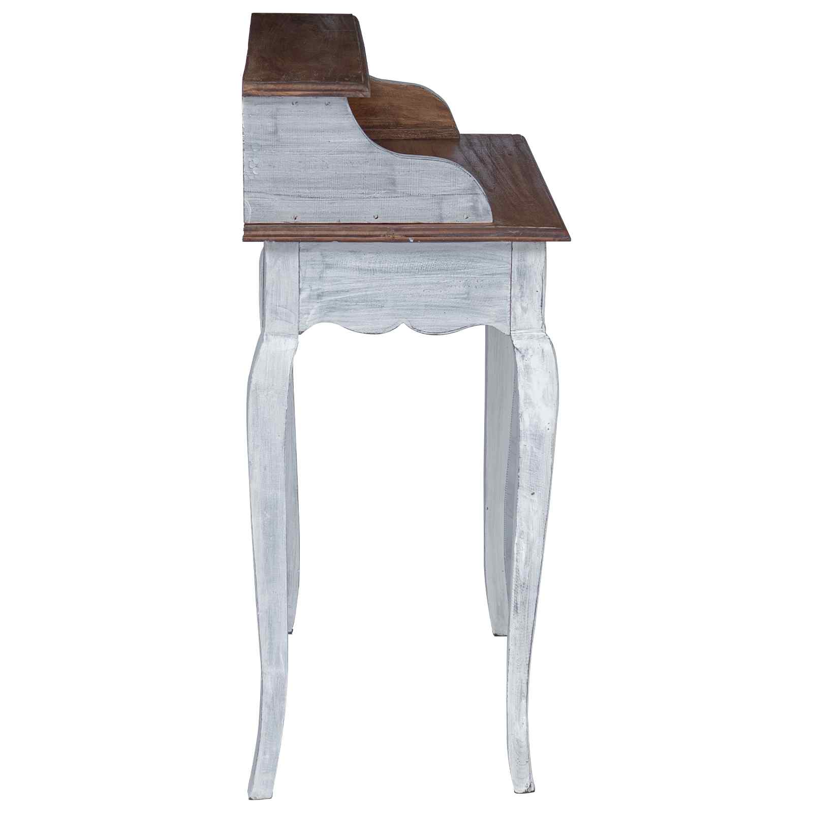 vidaXL Schreibtisch Braun und Weiß 80 x 40 x 92 cm Massivholz Mahagoni