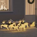 vidaXL LED Rentiere 7 pcs Gold Stoff