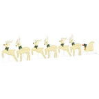 vidaXL LED Rentiere 7 pcs Gold Stoff