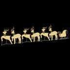 vidaXL LED Rentiere 7 pcs Gold Stoff