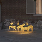 vidaXL LED Rentiere 4 pcs Gold Stoff