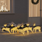 vidaXL LED Rentiere 6 pcs Gold Stoff
