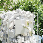 vidaXL Gabionen Wasserhahn Silber 26 x 25 x 50 cm Edelstahl