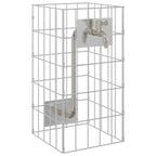 vidaXL Gabionen Wasserhahn Silber 26 x 25 x 50 cm Edelstahl