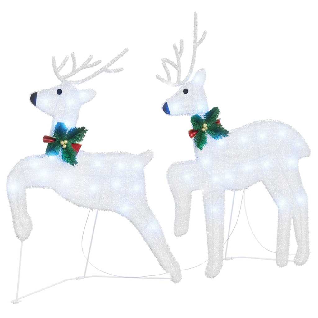 vidaXL LED Rentiere 2 pcs Kaltweiß Stoff