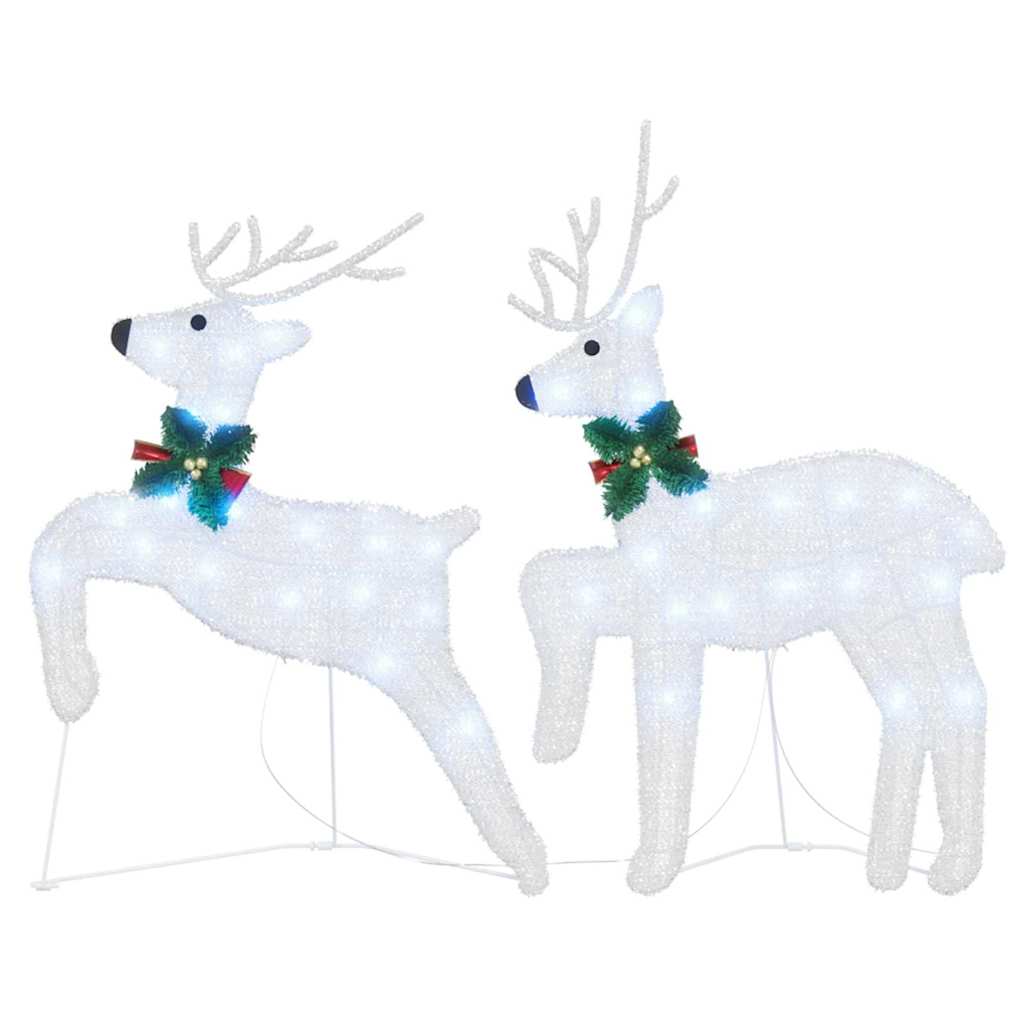 vidaXL LED Rentiere 2 pcs Kaltweiß Stoff