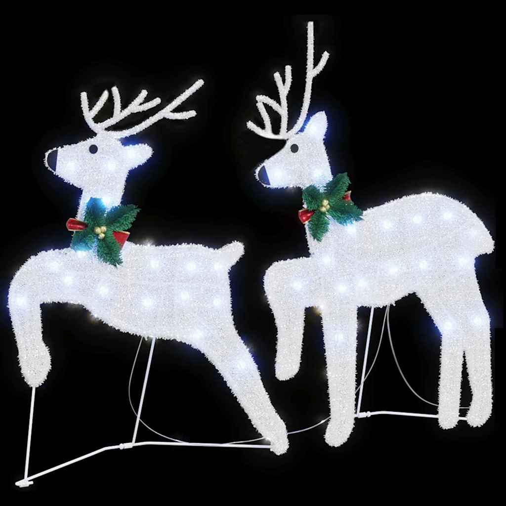 vidaXL LED Rentiere 2 pcs Kaltweiß Stoff