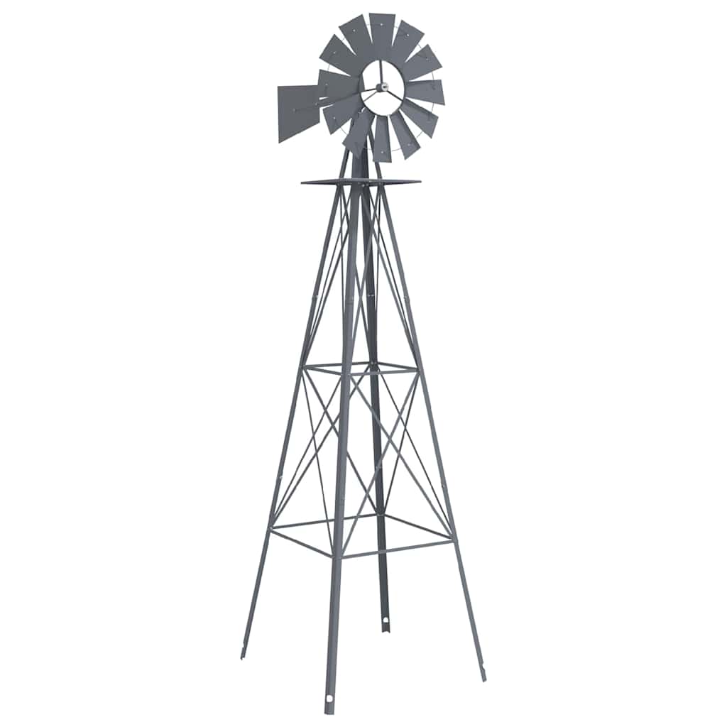 vidaXL Windmühle Grau 84 x 68 x 245 cm Eisen